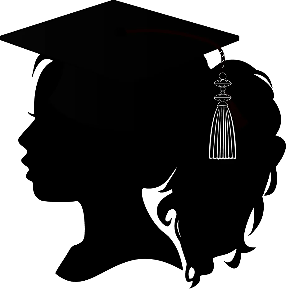 Elegant Graduate Silhouette Clipart Showcasing Academic Achievement and Success