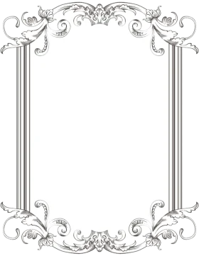 Elegant Vintage Ornate Decorative Border Frame Clipart Illustration Design