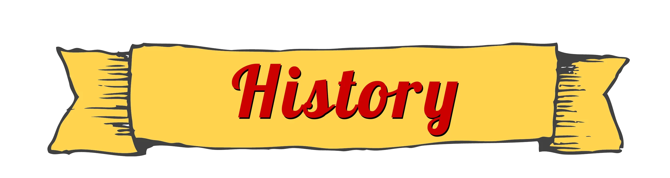 Elegant Yellow and Red Ribbon Scroll Featuring History Clipart Design