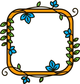 Enchanting Nature-Inspired Square Floral Vine Clipart Border Design