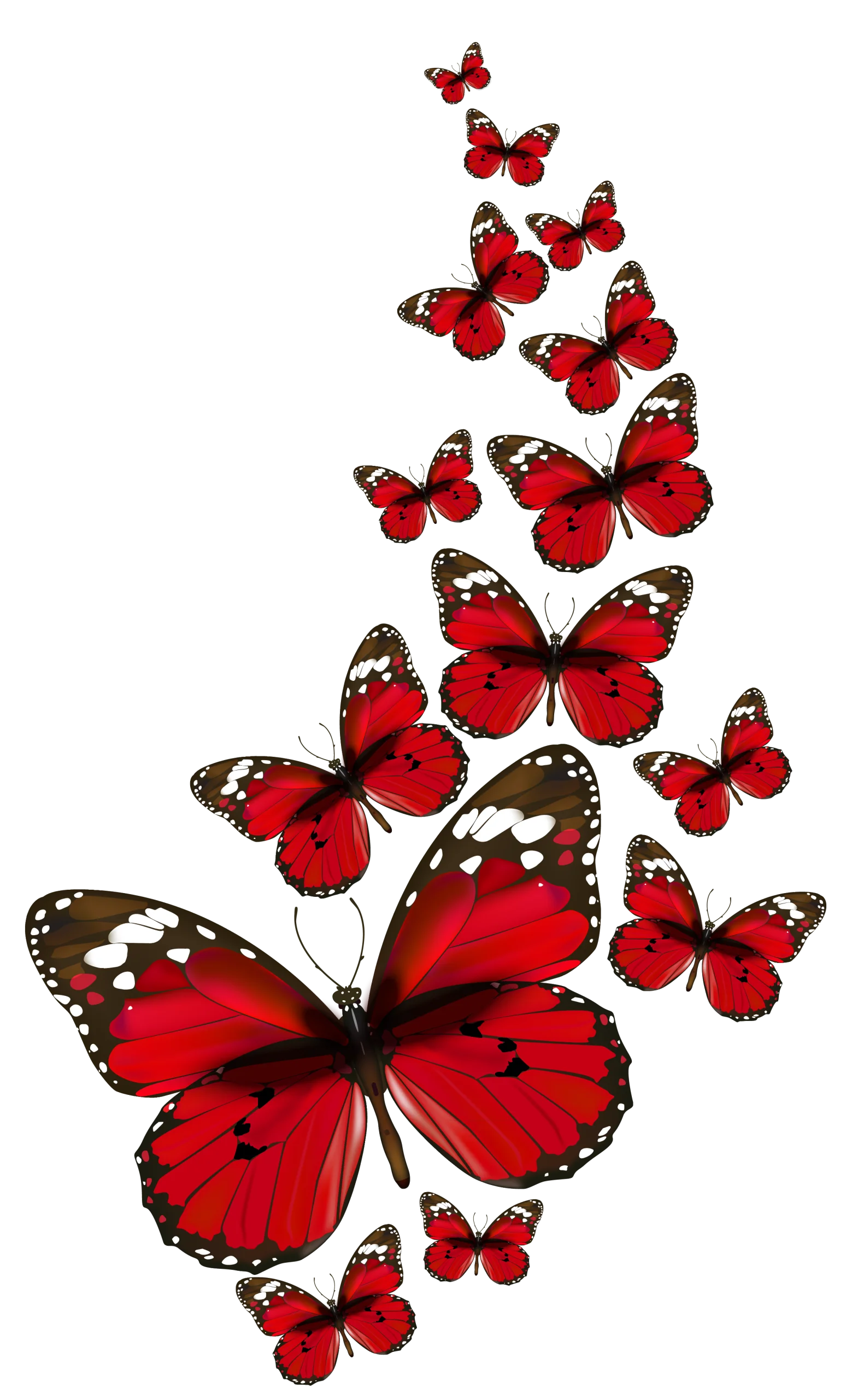 Enchanting Red Butterfly Swarm Clipart: A Dance of Crimson Wings