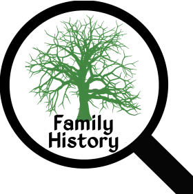 Family History Tree Research Magnifying Glass Genealogy Clipart Design
