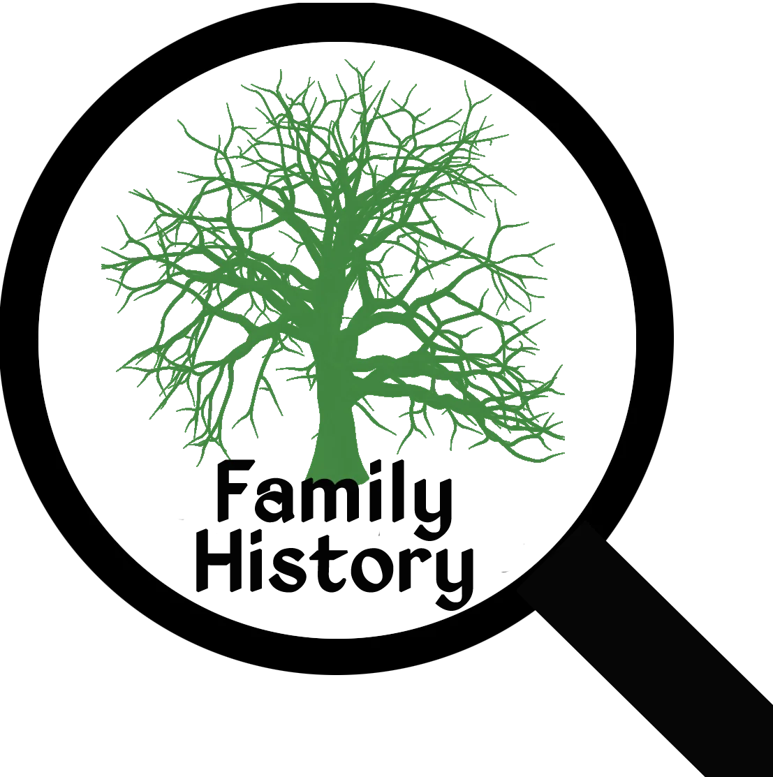 Family History Tree Research Magnifying Glass Genealogy Clipart Design