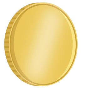 Gleaming Golden Coin Clipart: Shiny Metallic Circular Currency Symbol