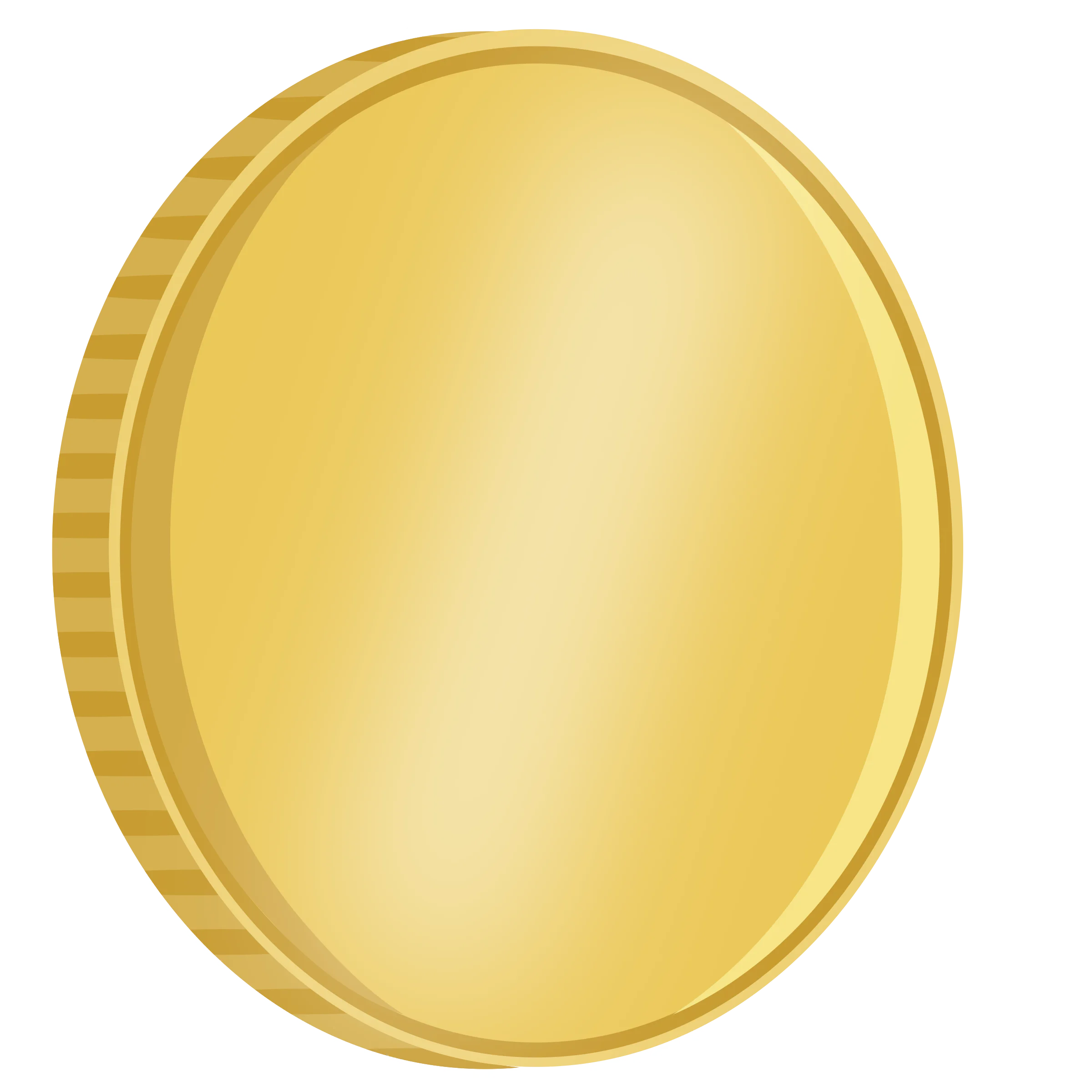 Gleaming Golden Coin Clipart: Shiny Metallic Circular Currency Symbol