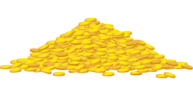 Glistening Golden Coins Pile Clipart: A Treasure Trove of Wealth Illustration