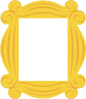 Golden Swirling Picture Frame Clipart with Ornate Curvy Decorative Border Design