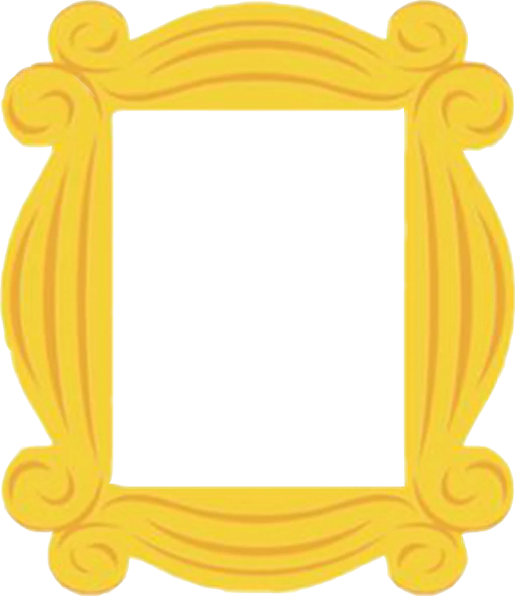 Golden Swirling Picture Frame Clipart with Ornate Curvy Decorative Border Design