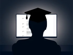 Graduation Silhouette Clipart: Scholarly Achievement in Monochrome Shadows