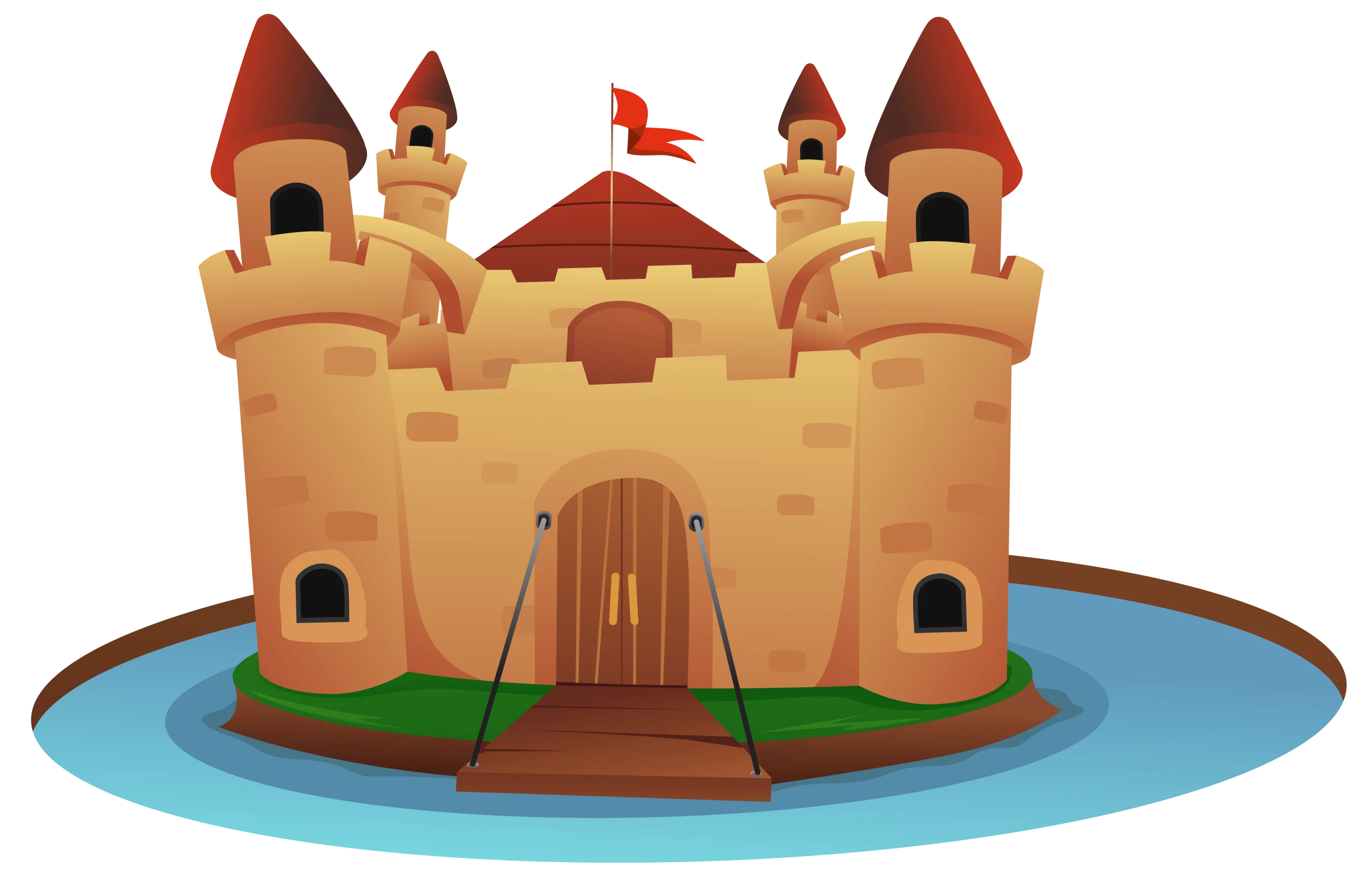 Medieval Sandcastle Fortress: A Whimsical Historical Clipart Journey