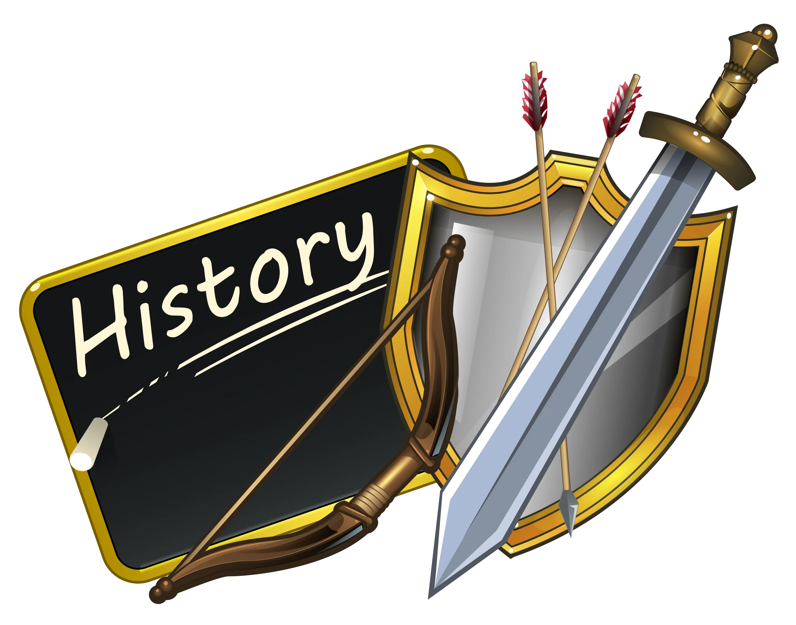 Medieval Warrior Emblem: A Dynamic Historical Clipart Representation of Knowledge and Conflict