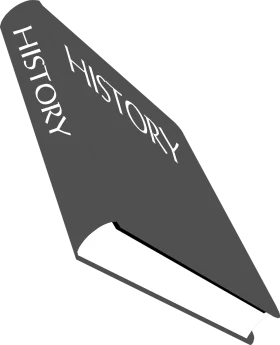 Minimalist Black and White History Book Clipart Design Element