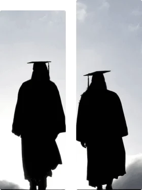 Monochrome Graduation Silhouettes Clipart: Commemorating Academic Achievement