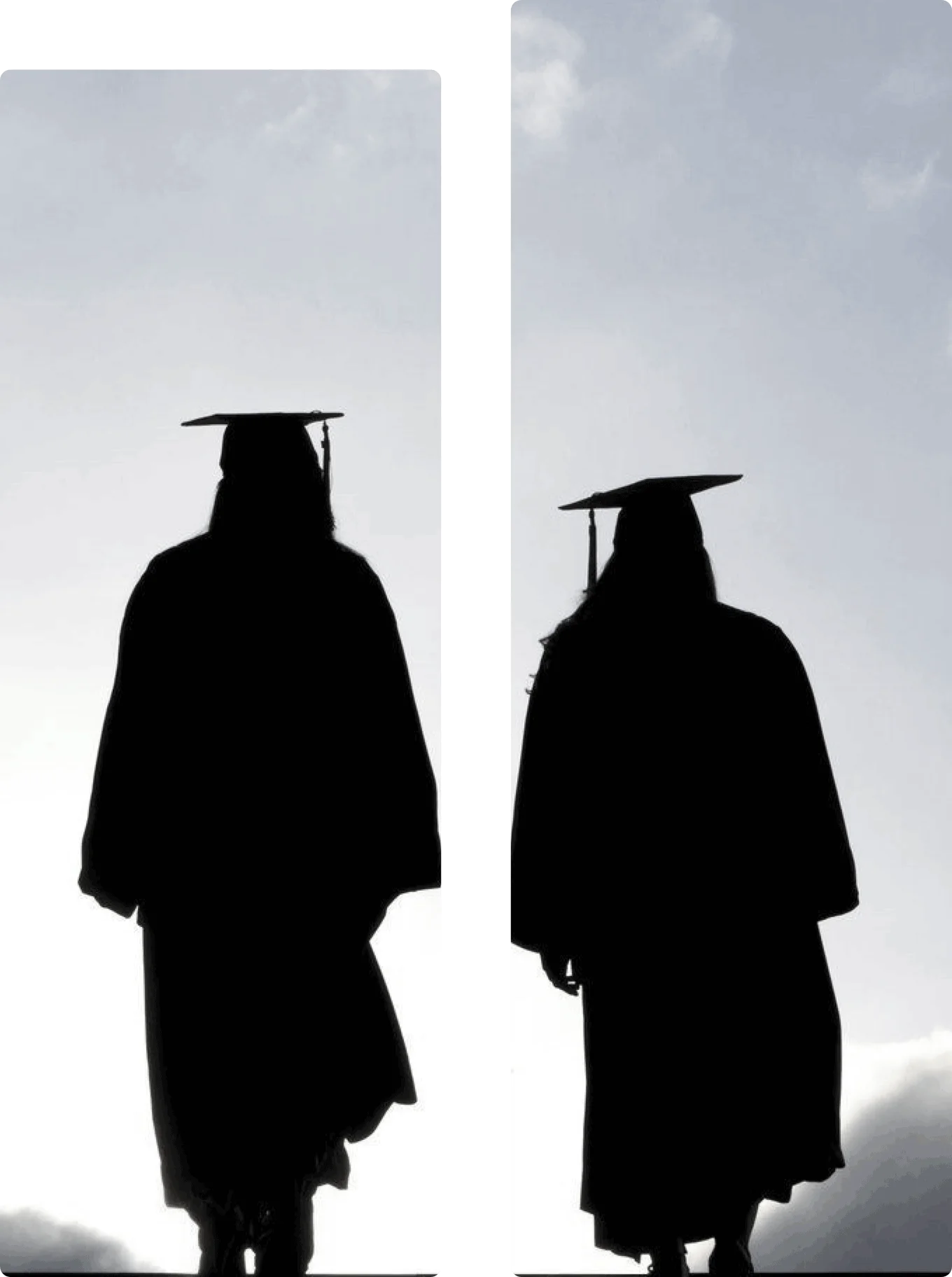 Monochrome Graduation Silhouettes Clipart: Commemorating Academic Achievement