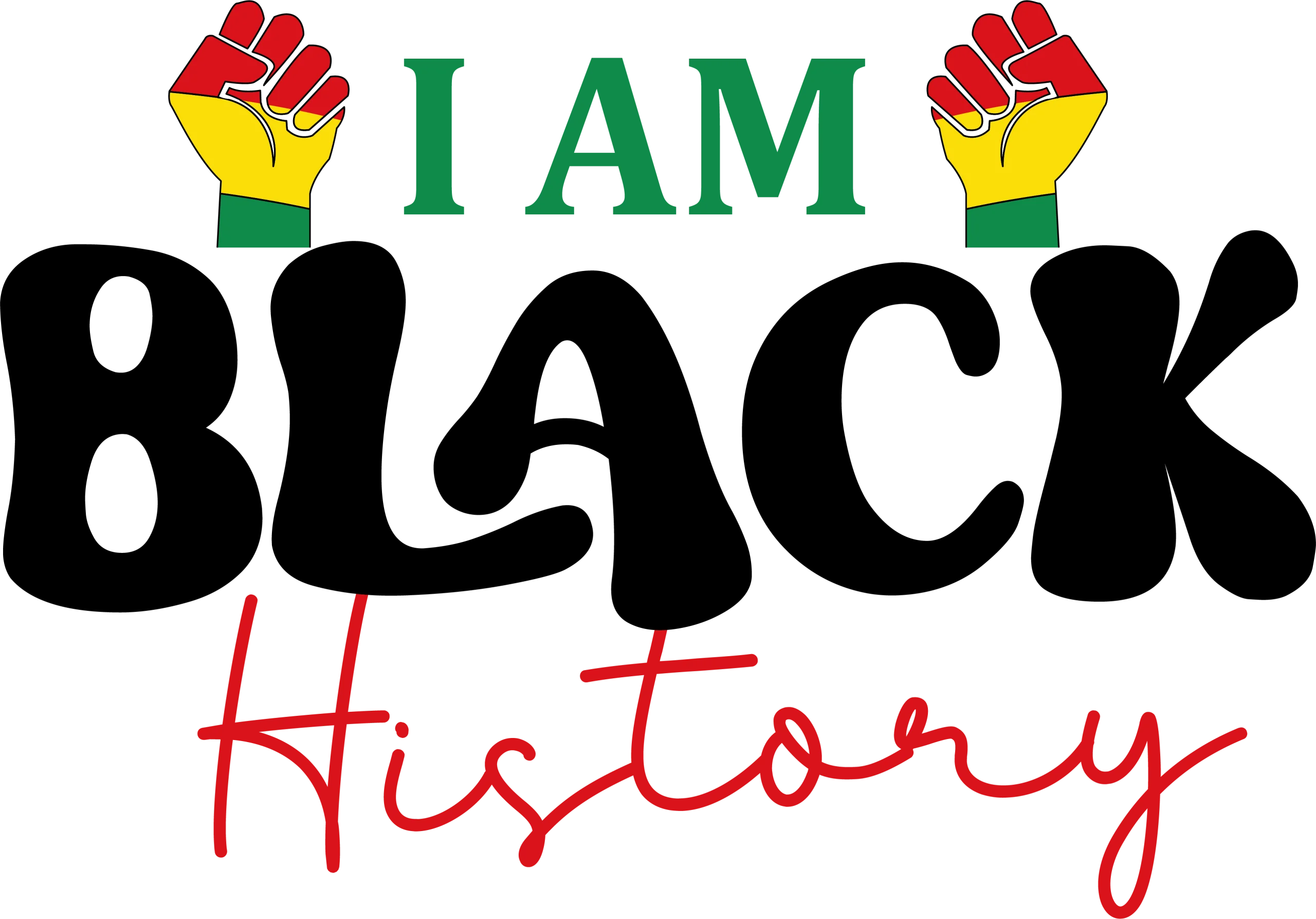 Powerful 'I Am Black History' Solidarity Clipart Graphic Design