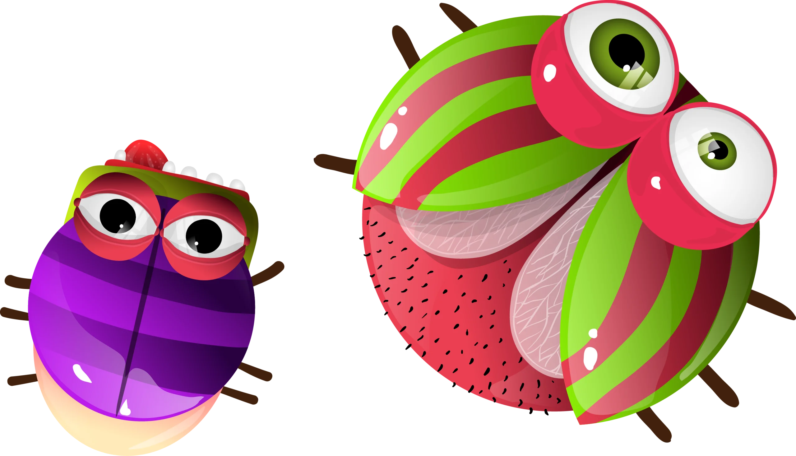 Quirky Colorful Bug Buddies: Playful Cartoon Insects Clipart Collection