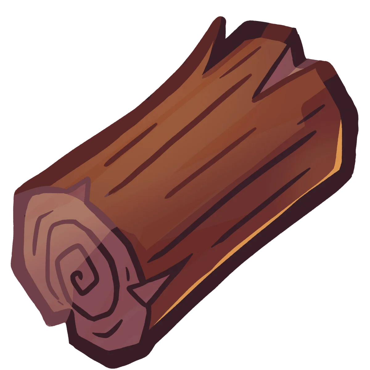 Rustic Wooden Log Clipart Illustration with Natural Bark Texture and Warm Earthy Tones