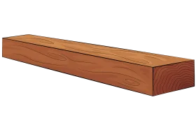 Rustic Wooden Plank Clipart Illustration with Warm Cedar Tones