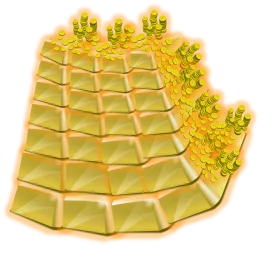 Stylized Golden Geometric Grid with Glowing Leaf-Like Flourishes Clipart Design