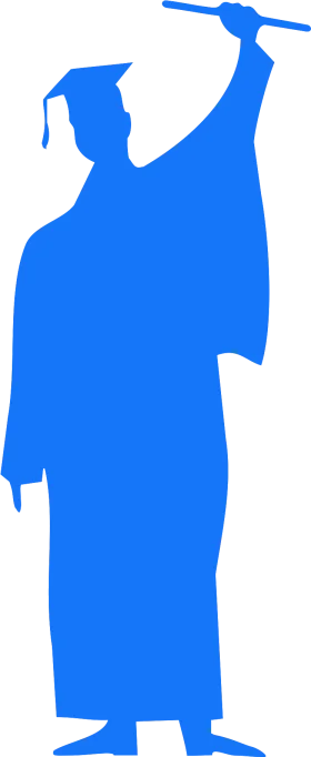 Triumphant Graduate Silhouette Clipart Celebrating Academic Achievement