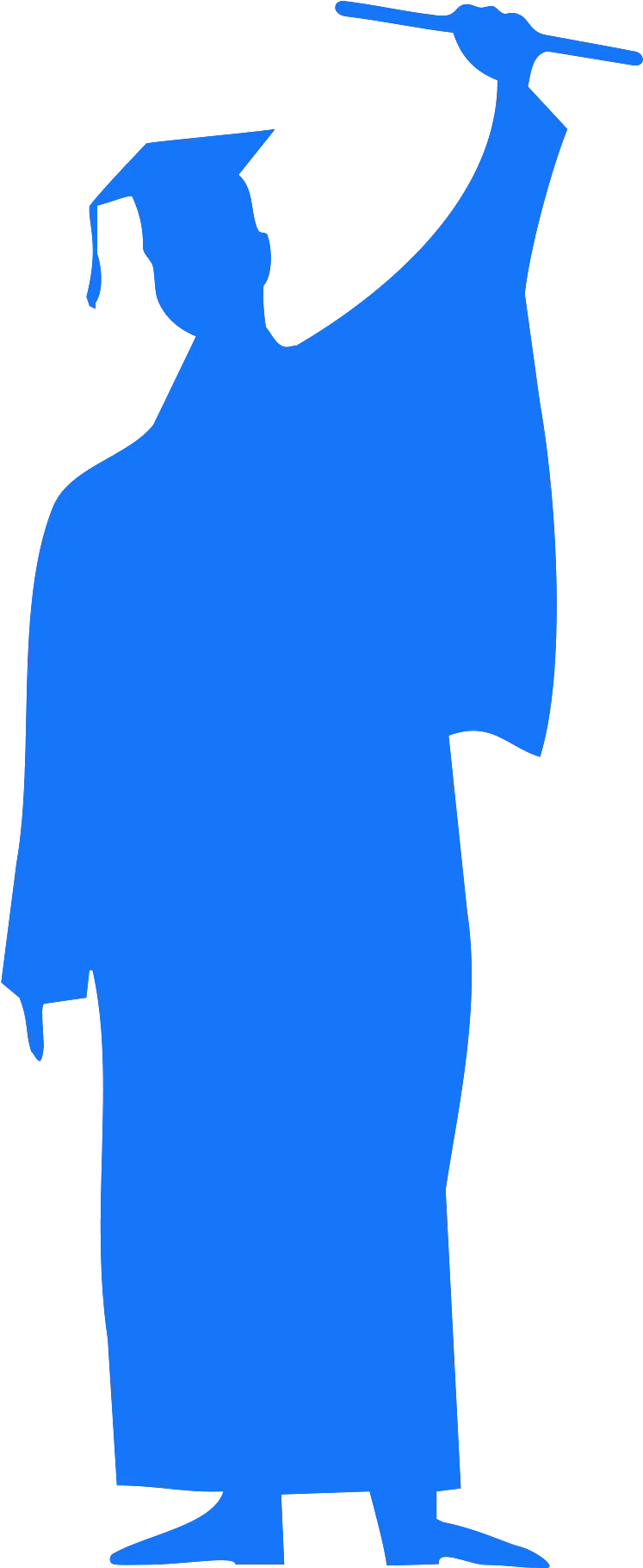Triumphant Graduate Silhouette Clipart Celebrating Academic Achievement