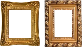 Vintage Golden Ornate Picture Frames Clipart - Elegant Antique Display Mockups