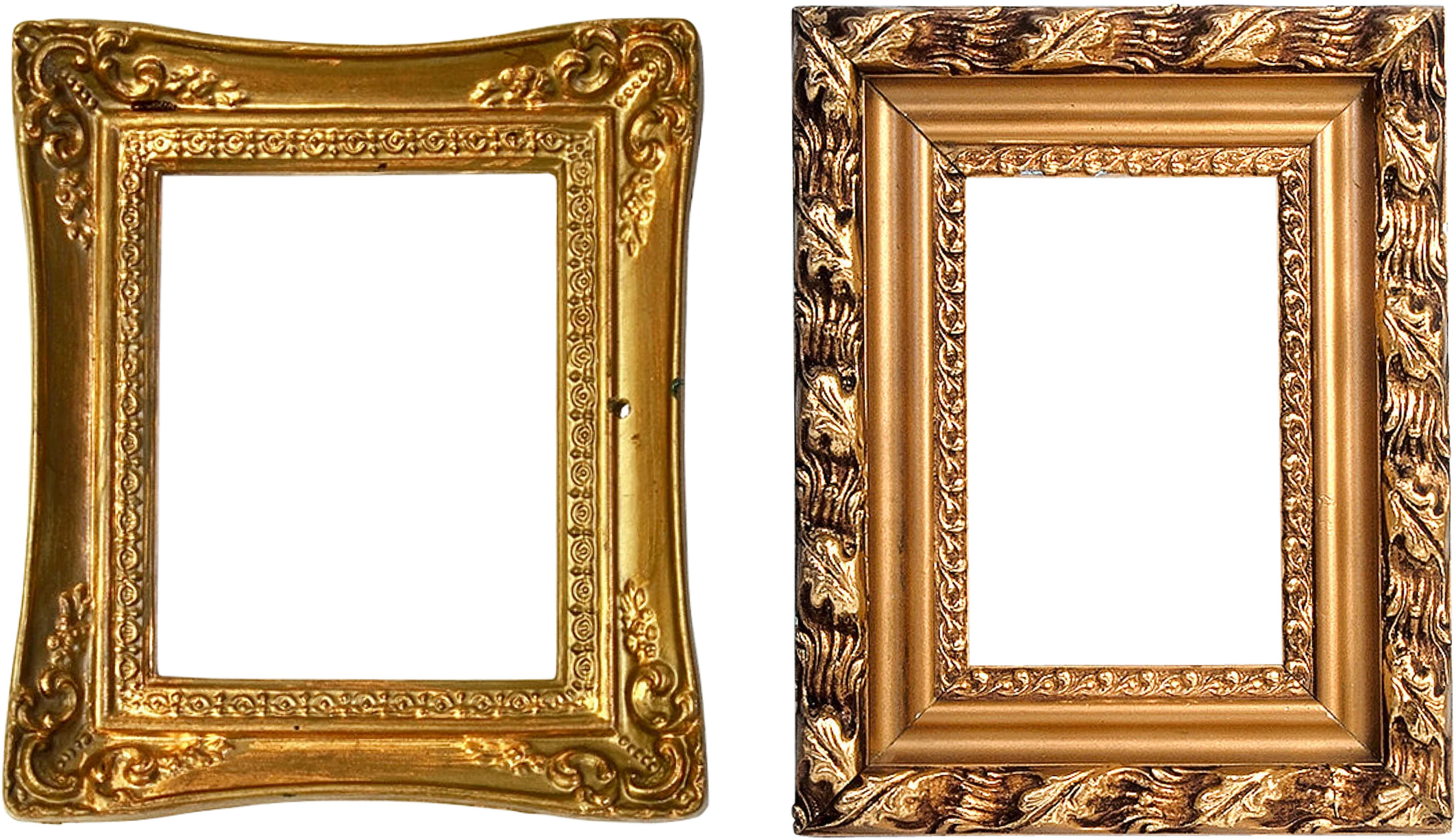 Vintage Golden Ornate Picture Frames Clipart - Elegant Antique Display Mockups