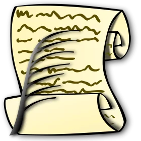 Vintage Parchment Scroll Clipart Depicting Ancient Manuscript or Historical Document