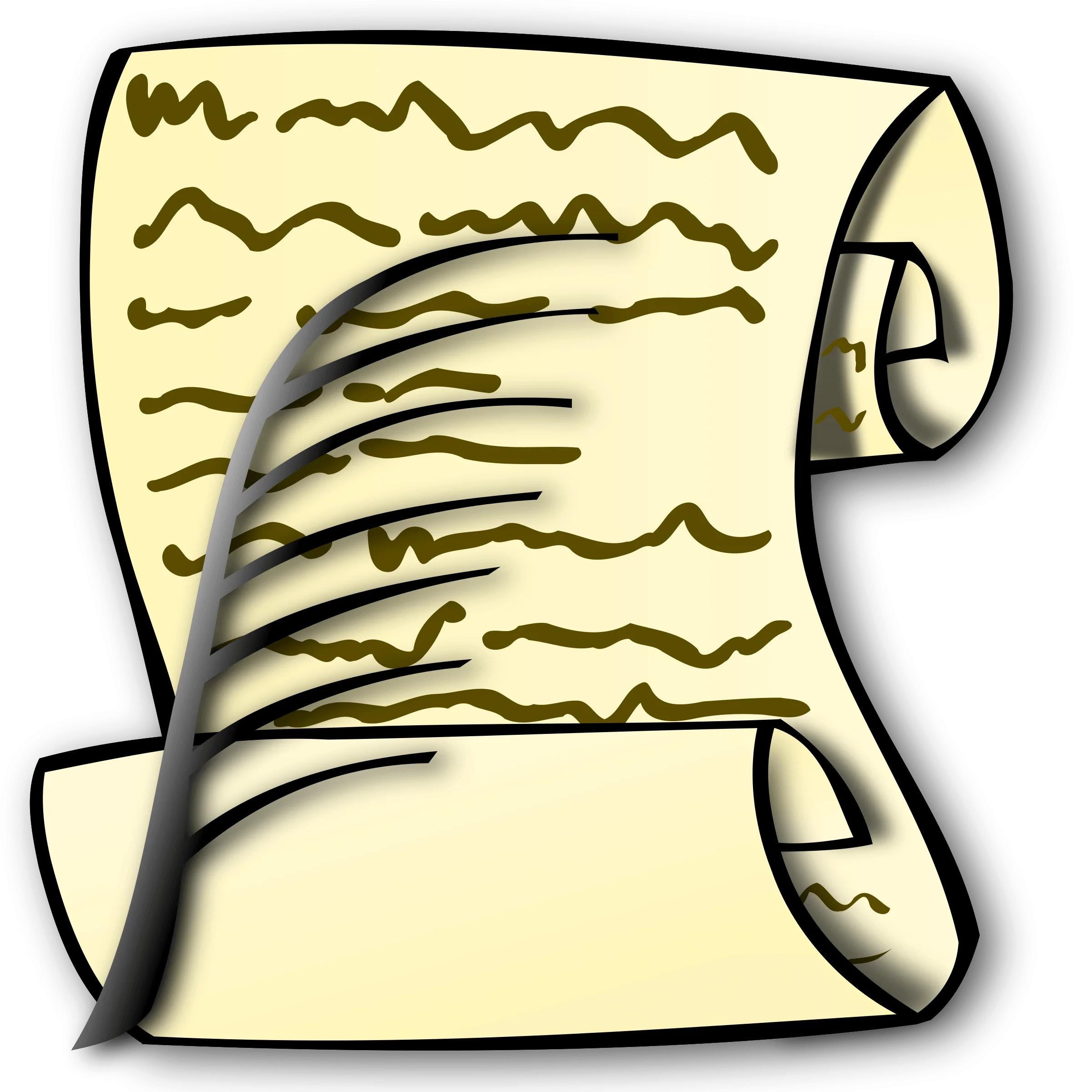 Vintage Parchment Scroll Clipart Depicting Ancient Manuscript or Historical Document