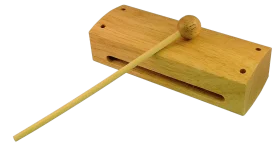 Wooden Percussion Musical Instrument Clipart - Simple Mallet Block Design