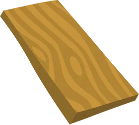 Wooden Plank Clipart: Warm Golden Timber Board with Natural Grain Texture