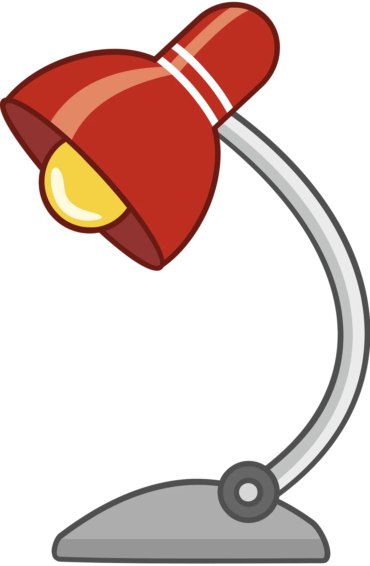 Classic Red Desk Lamp Clipart - Stylish Study Illumination Graphic Design Element