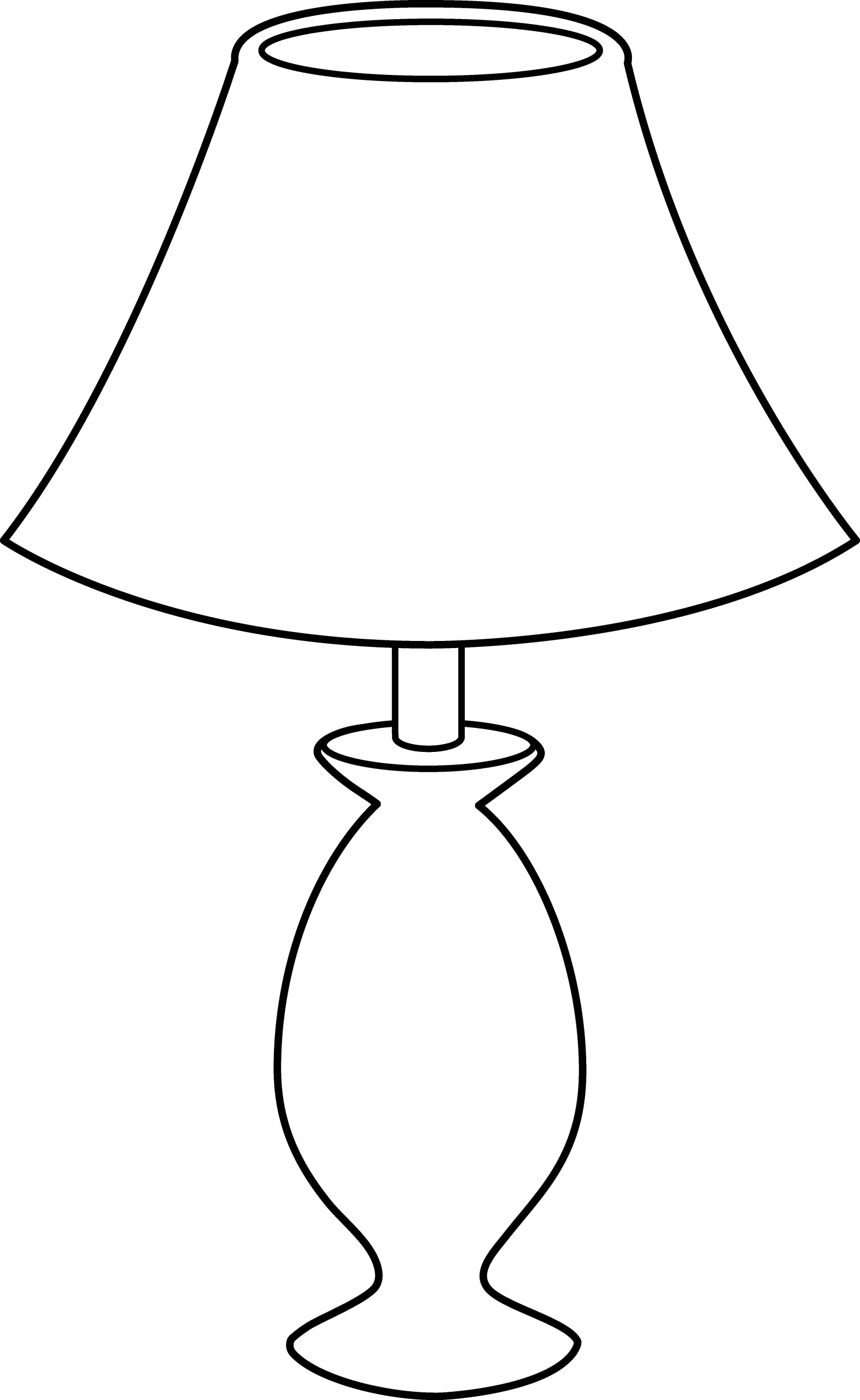 Classic Table Lamp Outline Clipart - Elegant Minimalist Home Decor Illustration