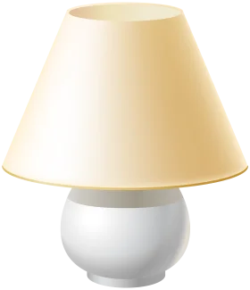Elegant Ceramic Table Lamp Clipart with Soft Cream Lampshade