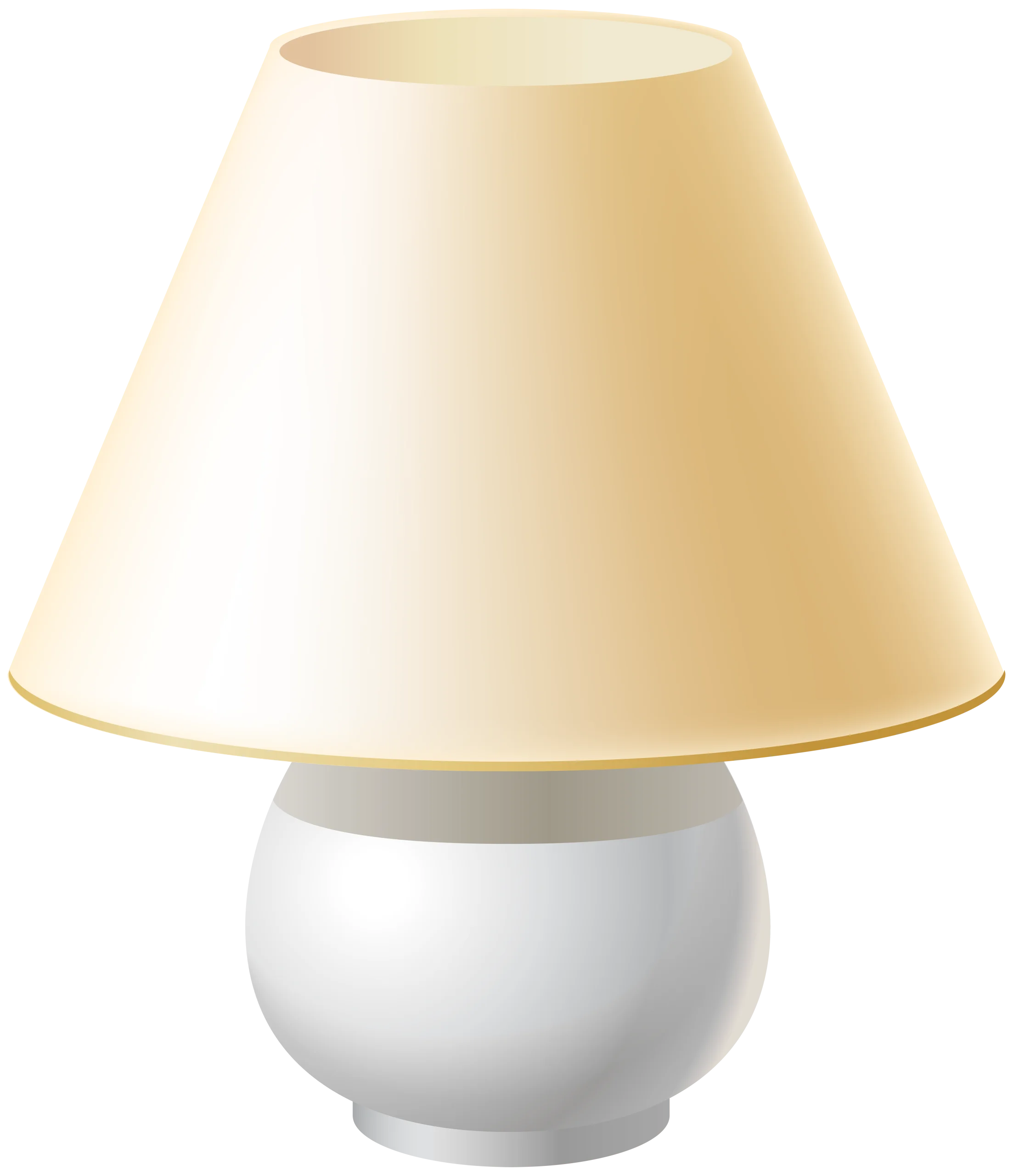 Elegant Ceramic Table Lamp Clipart with Soft Cream Lampshade