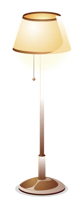 Elegant Floor Lamp Clipart with Soft Cream Shade and Gentle Pull Chain