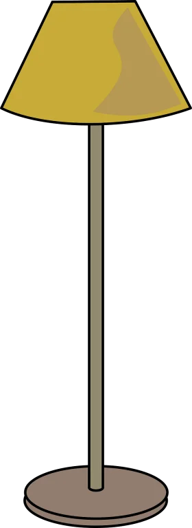 Elegant Golden-Toned Floor Lamp Clipart with Minimalist Design and Soft Shading