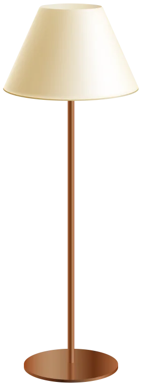 Elegant Minimalist Table Lamp Clipart with Warm Cream Shade and Copper Base