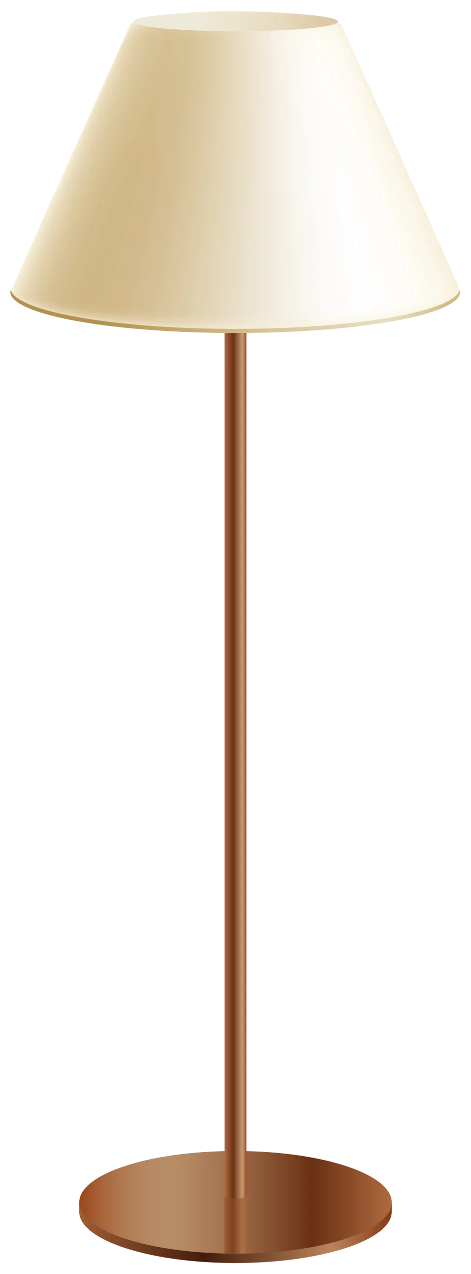 Elegant Minimalist Table Lamp Clipart with Warm Cream Shade and Copper Base