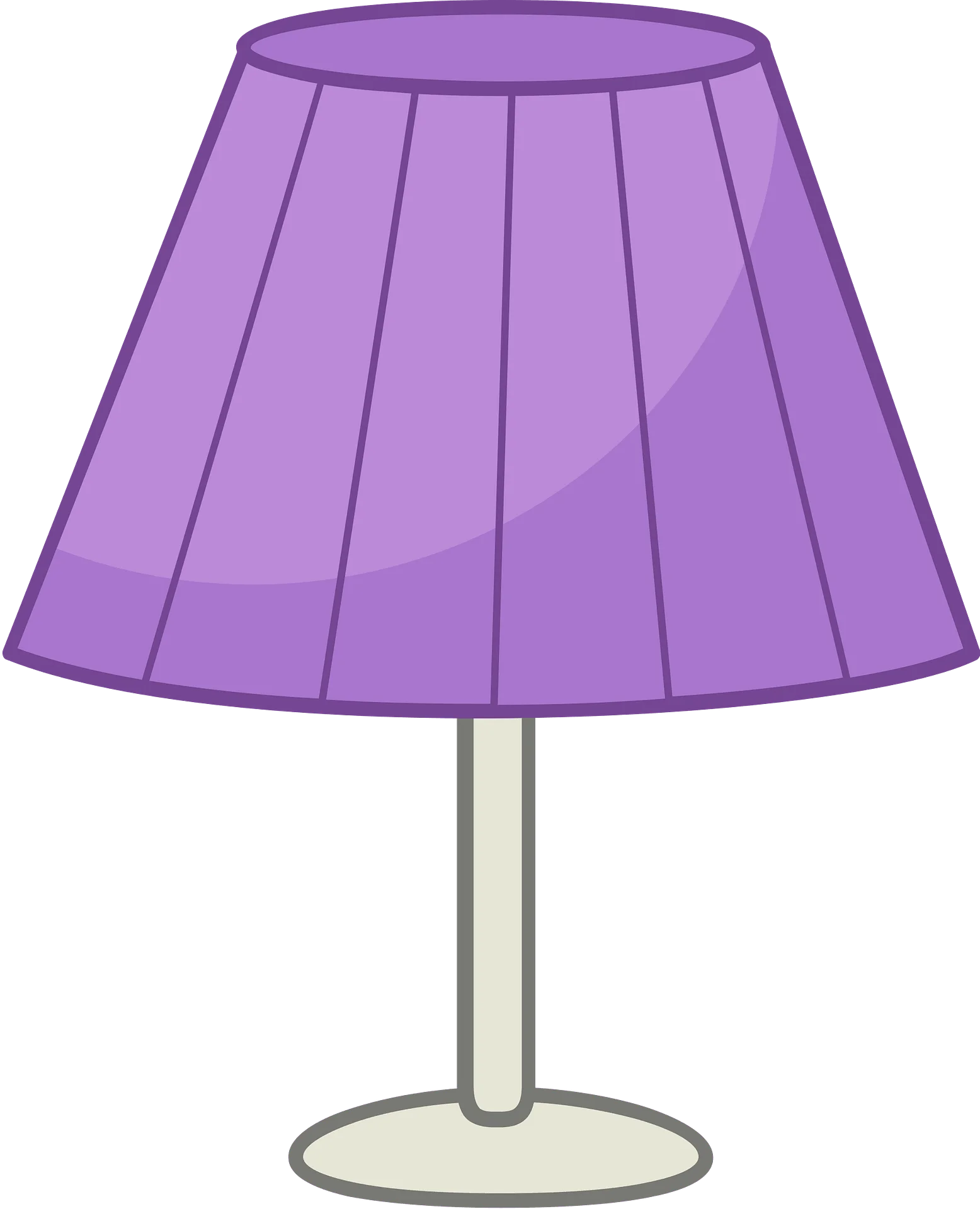Elegant Purple Pleated Lampshade Clipart with Minimalist Base Design