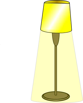Elegant Yellow Floor Lamp Clipart with Soft Illumination and Minimalist Design