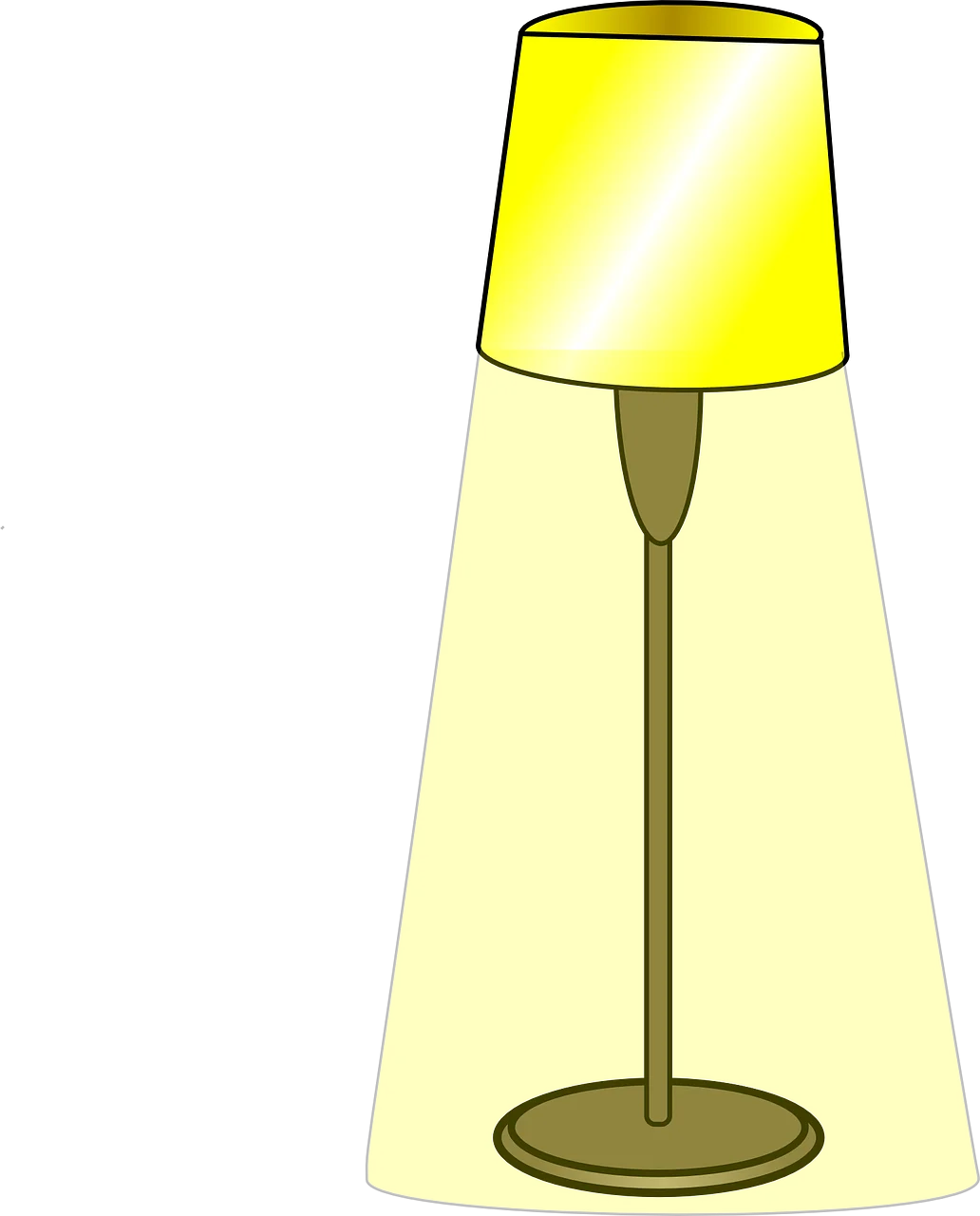 Elegant Yellow Floor Lamp Clipart with Soft Illumination and Minimalist Design
