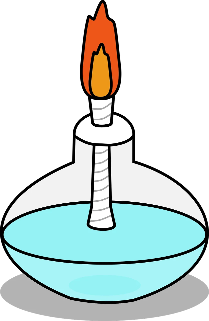 Laboratory Bunsen Burner Flame Science Experiment Clipart Illustration