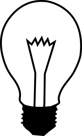 Minimalist Black and White Light Bulb Clipart Design Simple Illustration