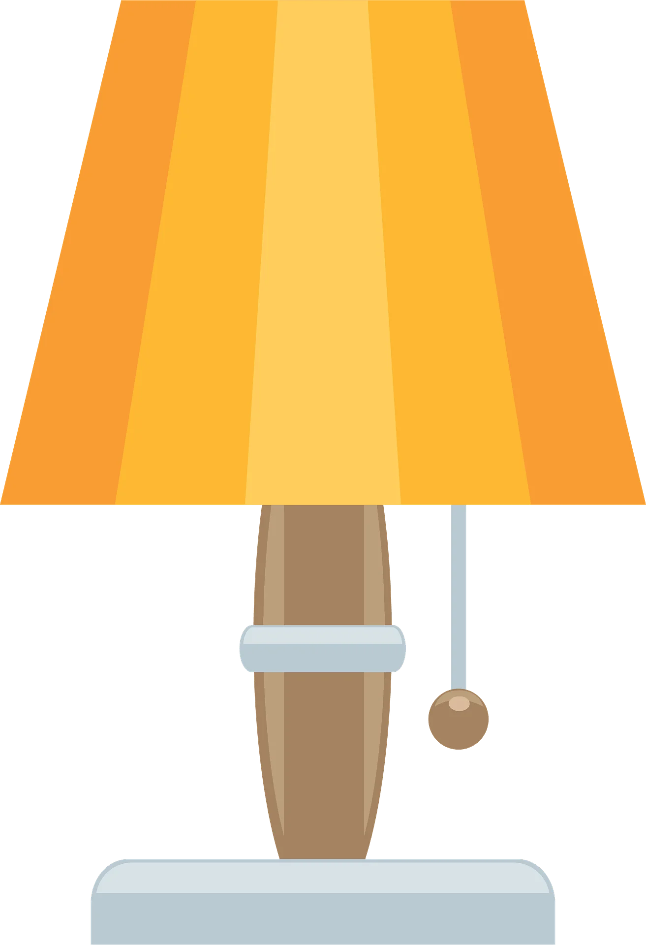 Minimalist Geometric Table Lamp Clipart with Warm Yellow Shade