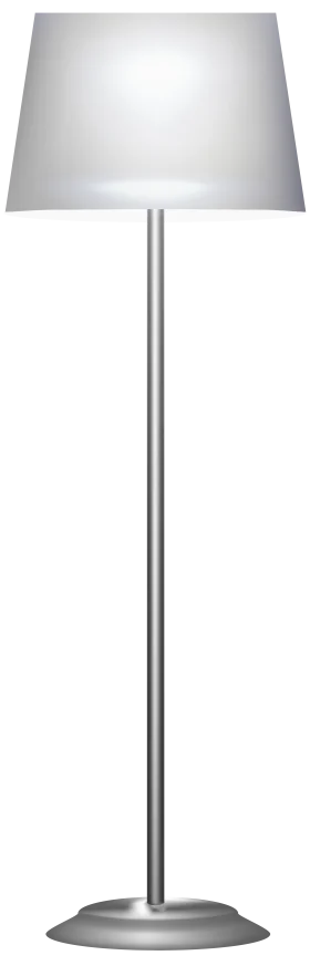 Minimalist Silver Floor Lamp Clipart with Soft White Lampshade Design