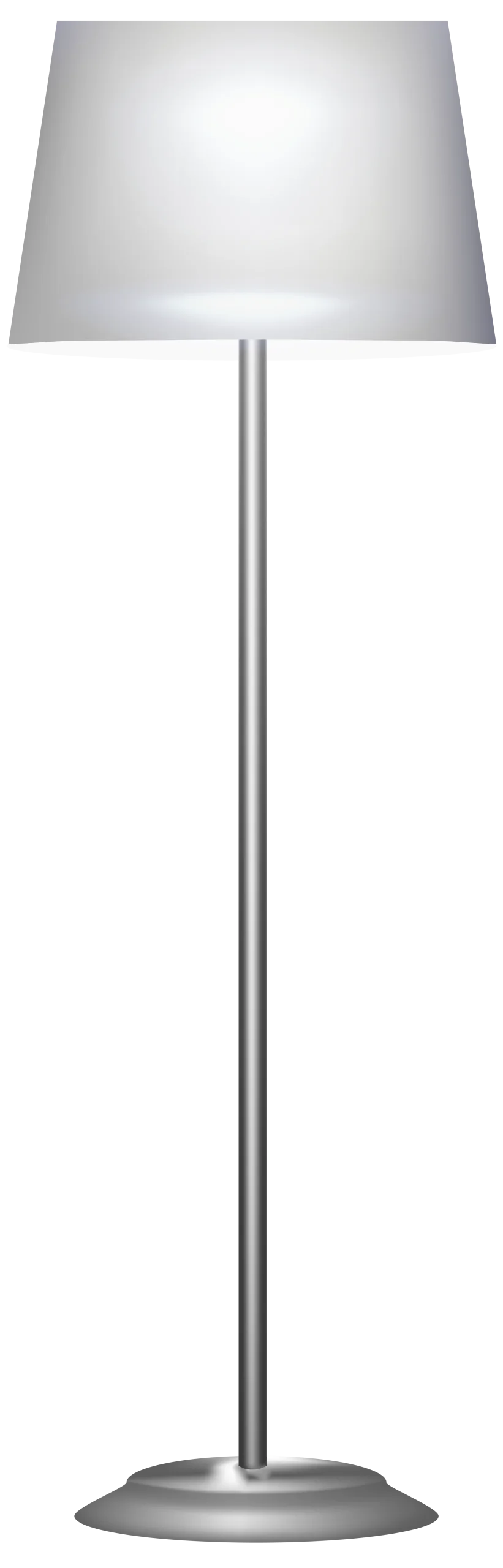 Minimalist Silver Floor Lamp Clipart with Soft White Lampshade Design