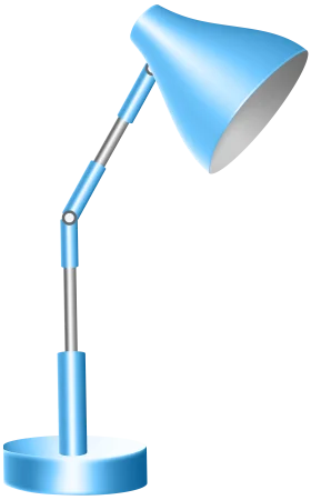 Sleek Blue Adjustable Desk Lamp Clipart with Modern Articulated Design