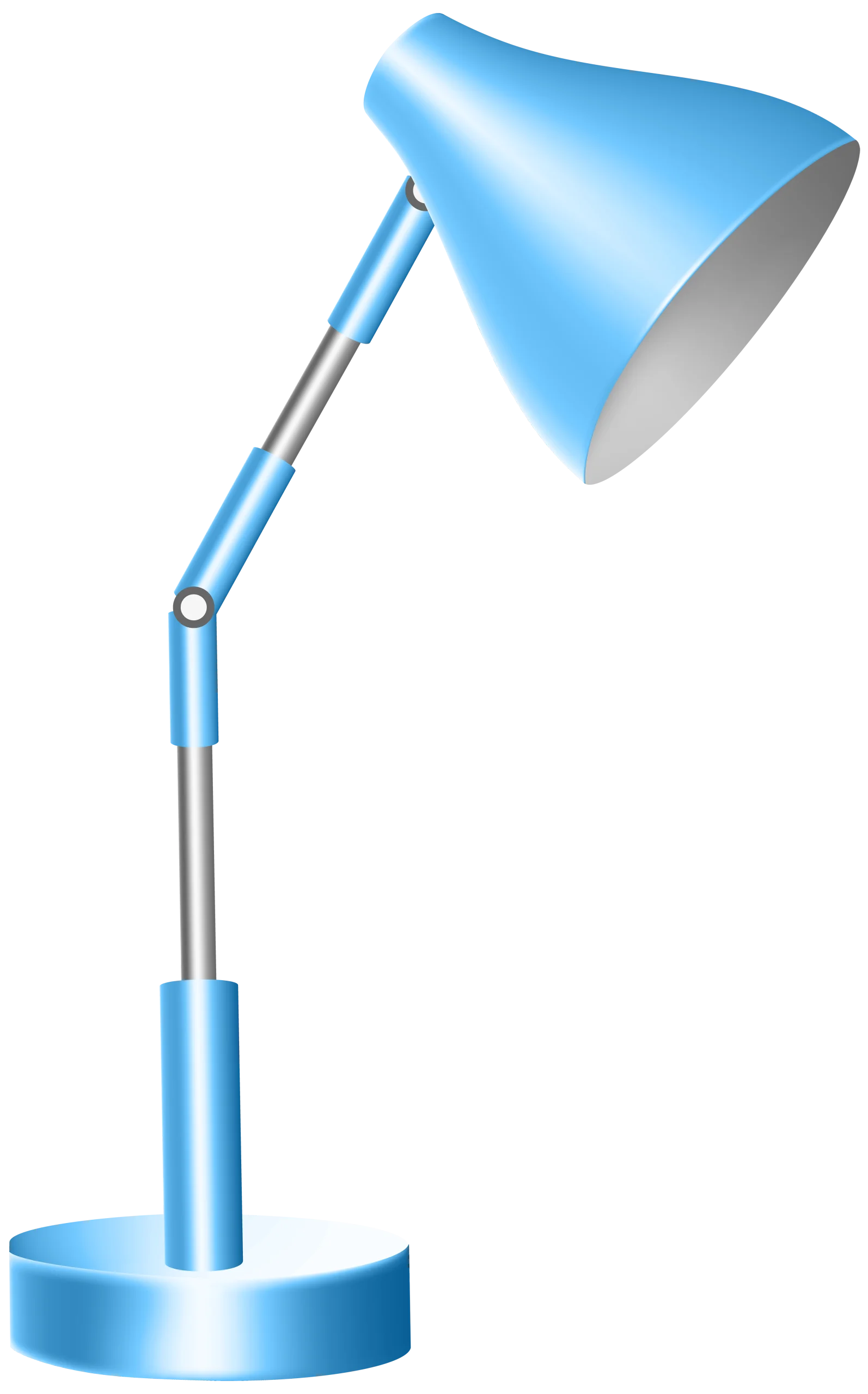 Sleek Blue Adjustable Desk Lamp Clipart with Modern Articulated Design