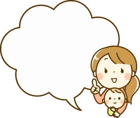 Adorable Parent and Child Thought Bubble Cartoon Clipart Illustration